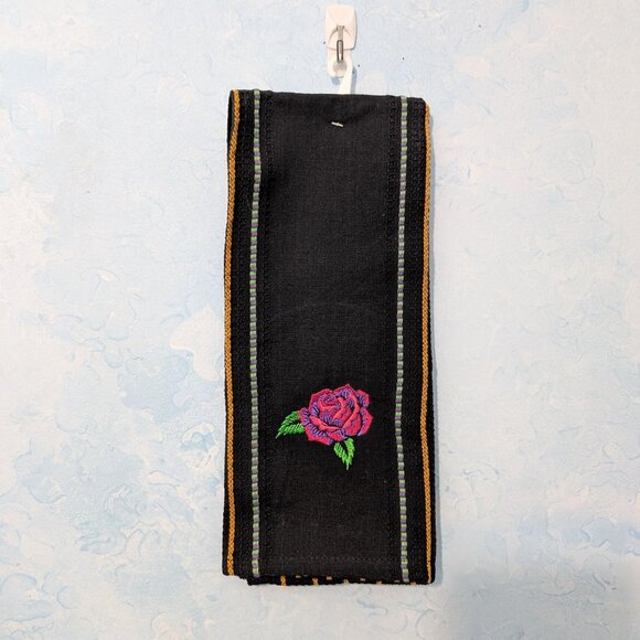 Black Towel Pink Rose Kitchen Towel - Picture 1 of 1